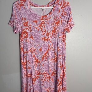 Spense Orange and Pink Paisley Dress
